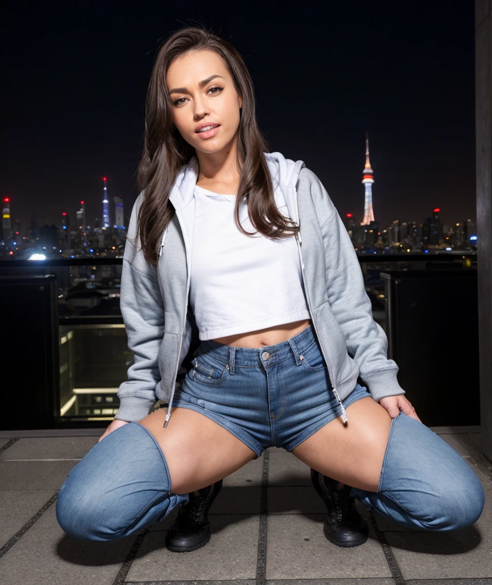 18 year old girl, (the masterpiece: 1.4), (8K, Realities, Photo in RAW format, Best quality: 1.4)European (1 girl), Beautiful face, (Real Faces: 1.4), (Caramel hair, long hair: 1.3), hair styles, realistic blue eyes, beautiful detailed eyes, (real leather: 1.3), Beautiful skins, attractive, ultra high resolution, Ultra photorealistic, к HD, Golden ratio, (Detailed face: 1.4,red translucent lace bra,wear fireman red'jacket, with short black hair,skirt,nsfv,big long cock,Great emphasis on the buttocks and wide open hole in the butt,The areola of the large nipple has a clear shape..,looks at the camera,sit on live in the club, men smoking nearby , dramatic lighting,A large amount of male sperm was found on the open anal opening with a dark hole. The shape of the genital organs is clear and transparent... with curly hair,Soaked in sweat,Obscene postures(Bend your knees and legs)