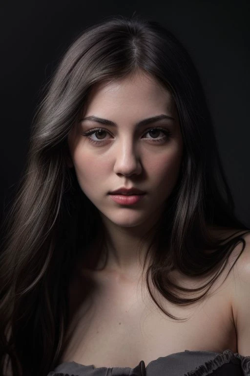 DEN_lenore_steamgirl,
((headshot:1.2) portrait on a (plain dark grey background:1.2), (headshot:1.2), (face focus:1.1), (soft focus:1.2), low lighting, (out of focus:1.2):1.2),
bokeh, f1.4, 40mm, photorealistic, raw, 8k, textured skin, skin pores, intricate details  <lora:epi_noiseoffset2:1>, epiCRealism