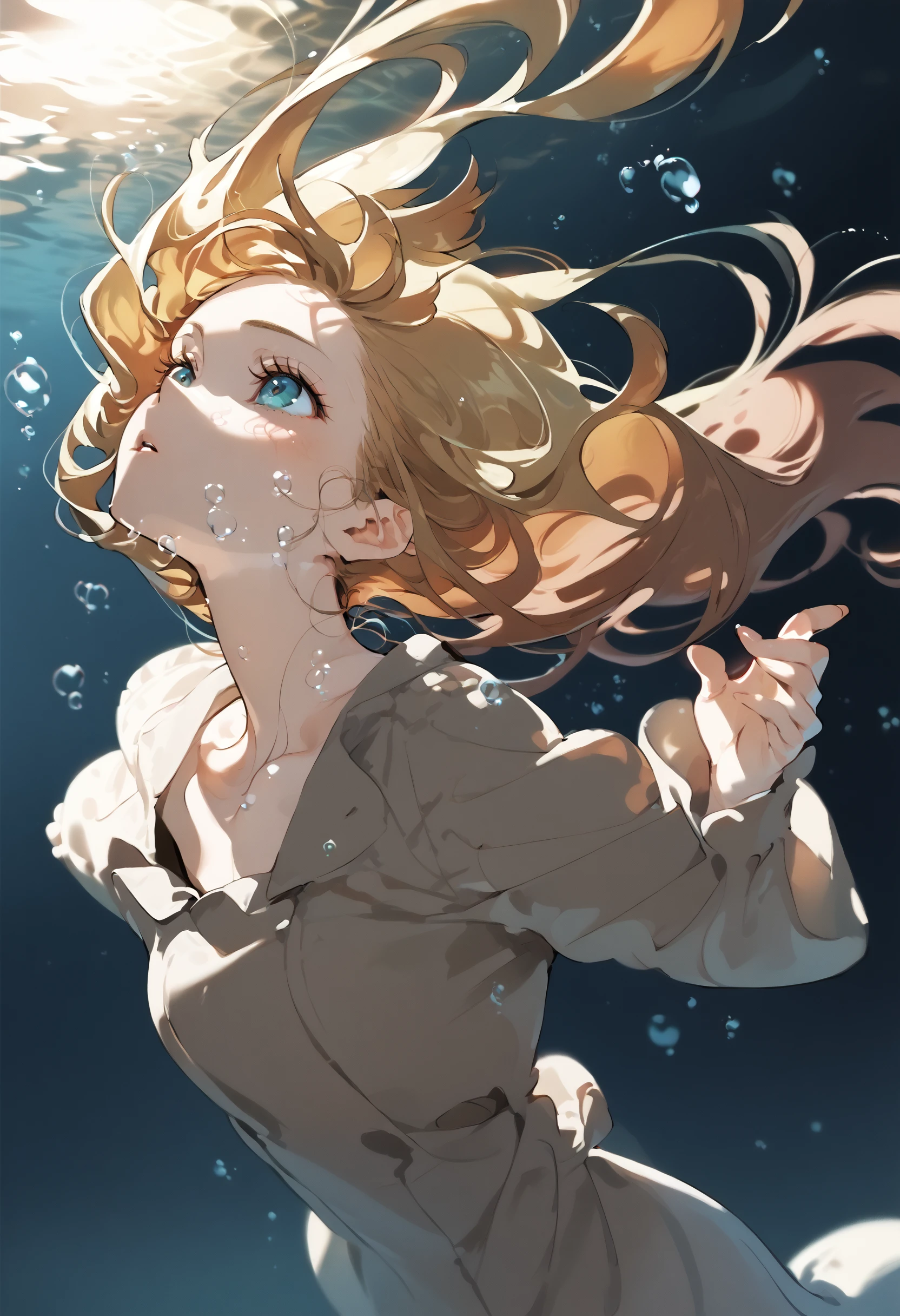 score_9_up score_8_up score_7_up, 1girl, underwater, floating hair, long hair, air bubble, breath, [dark background::0.2]
<lora:style_yoneyama_mai_12A:1> <lora:falin_marcille_pony_d16:1>