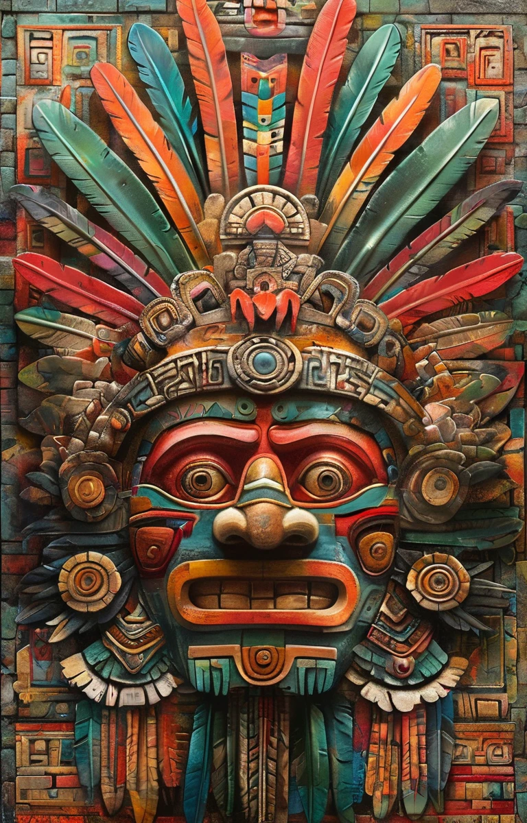 masterpiece,best quality,<lora:tbh264-sdxl:0.9>,illustration,style of Aztec animals