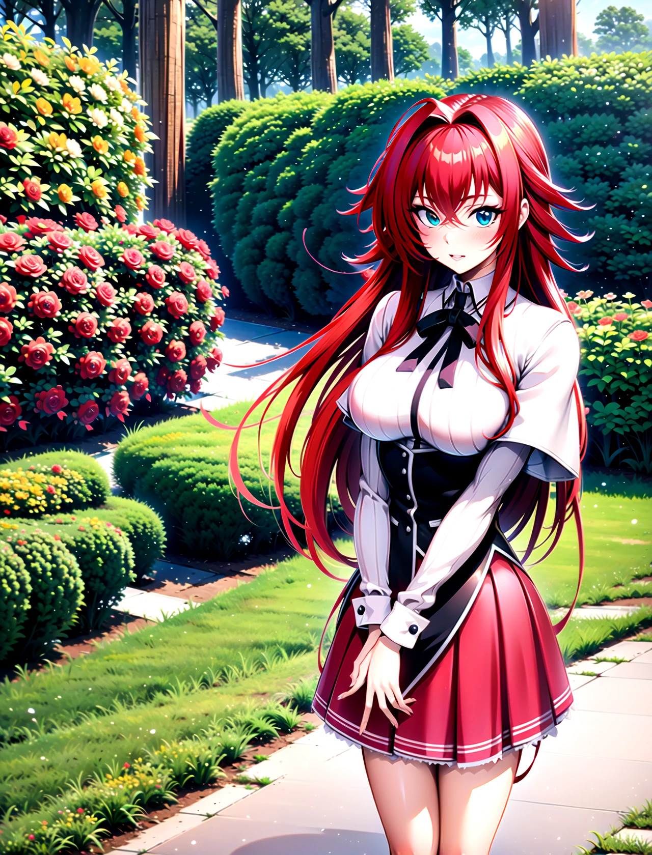 Rias Gremory, solo, standing, outside, 1girl              <lora:Rias-Gremory:1>