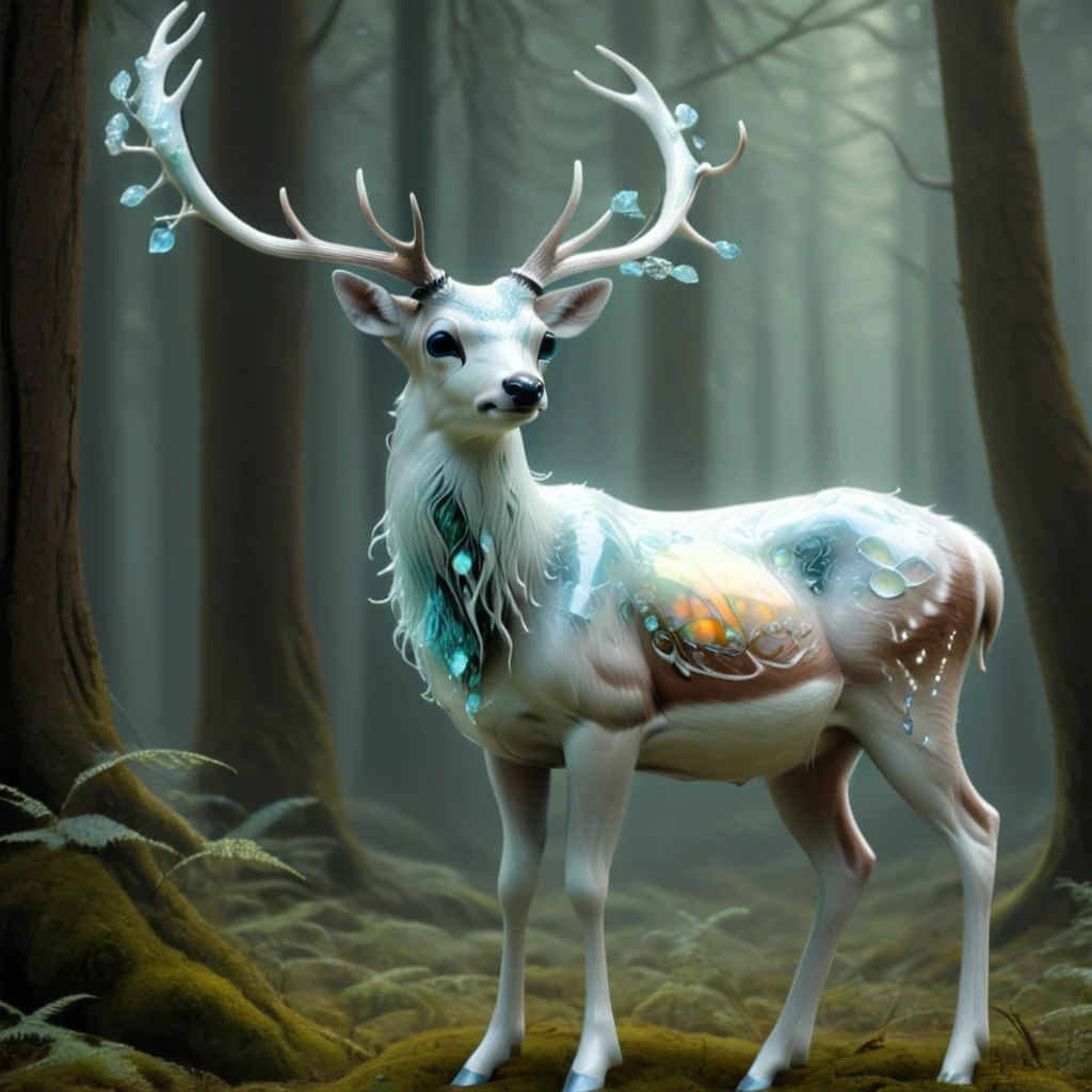 <lora:artfullyODEER_SDXL_V1:1>, opal antlered deer