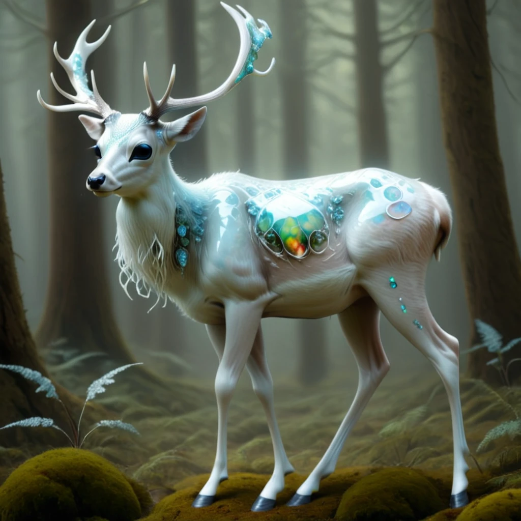 <lora:artfullyODEER_SDXL_V1:1>, opal antlered deer