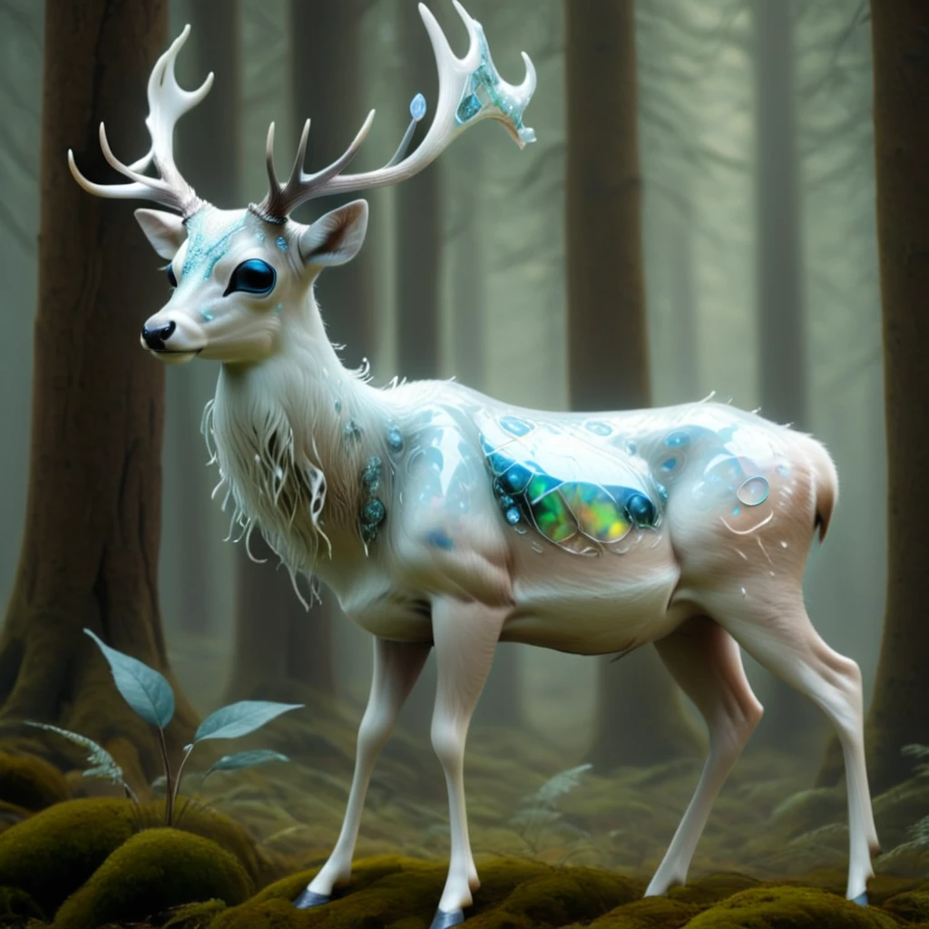 <lora:artfullyODEER_SDXL_V1:1>, opal antlered deer