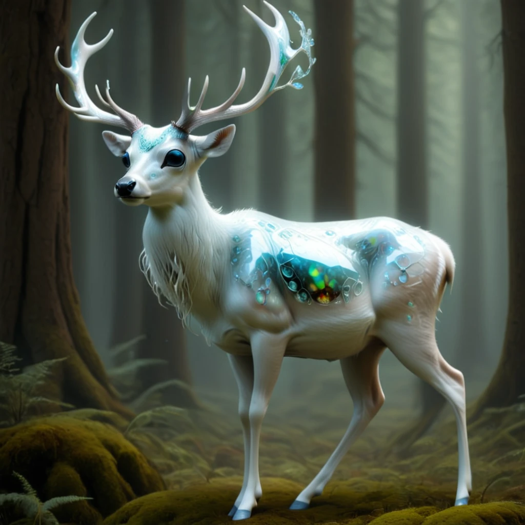 <lora:artfullyODEER_SDXL_V1:1>, opal antlered deer