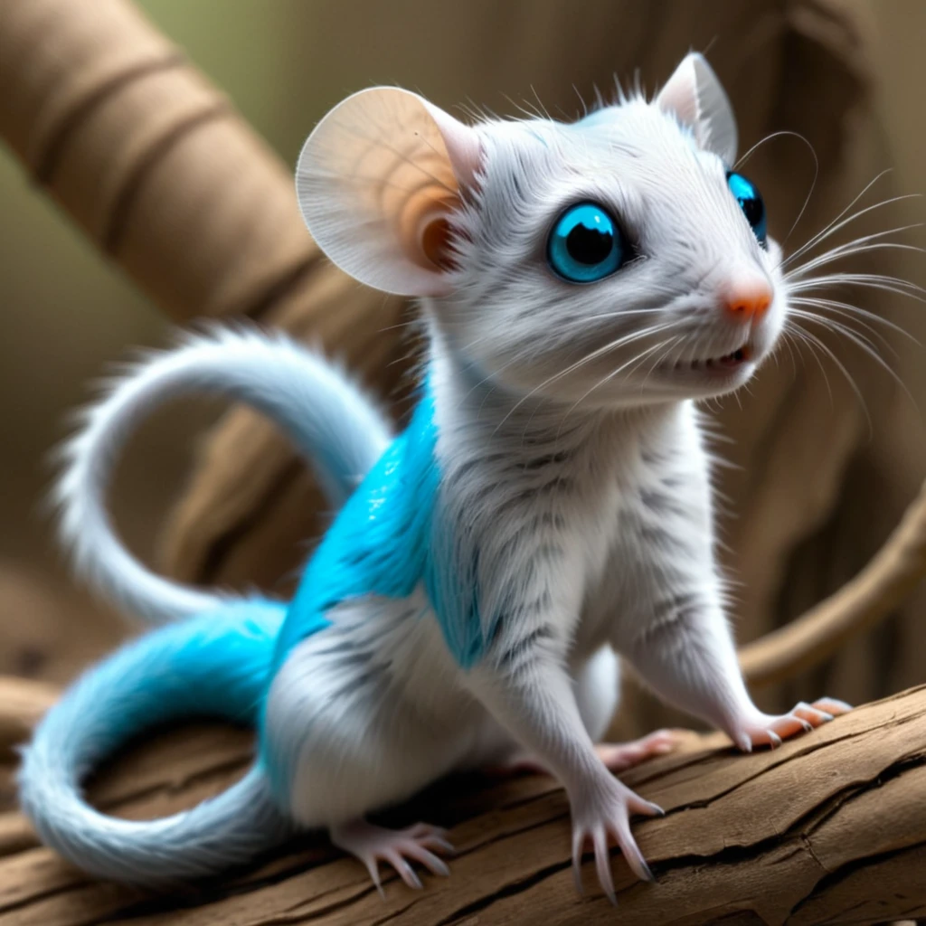 <lora:artfullyPRODENT_SDXL_V1:1>,  platinum rodent, mammal, rodent, cyan eyes, long tail