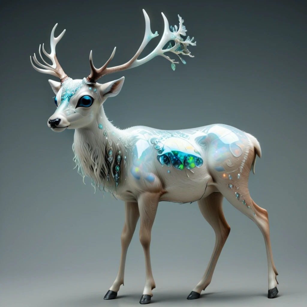 <lora:artfullyODEER_SDXL_V1:1>, opal antlered deer