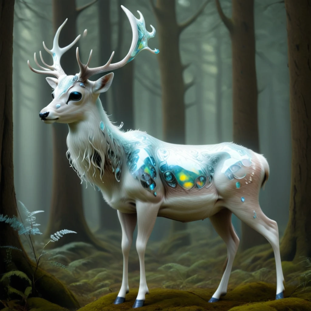 <lora:artfullyODEER_SDXL_V1:1>, opal antlered deer