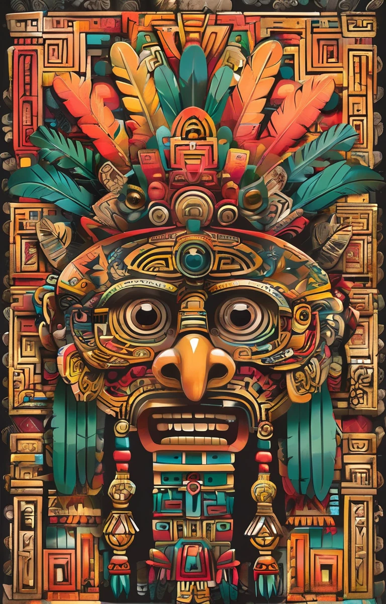 masterpiece,best quality,<lora:tbh264-sdxl:0.9>,illustration,style of Aztec animals