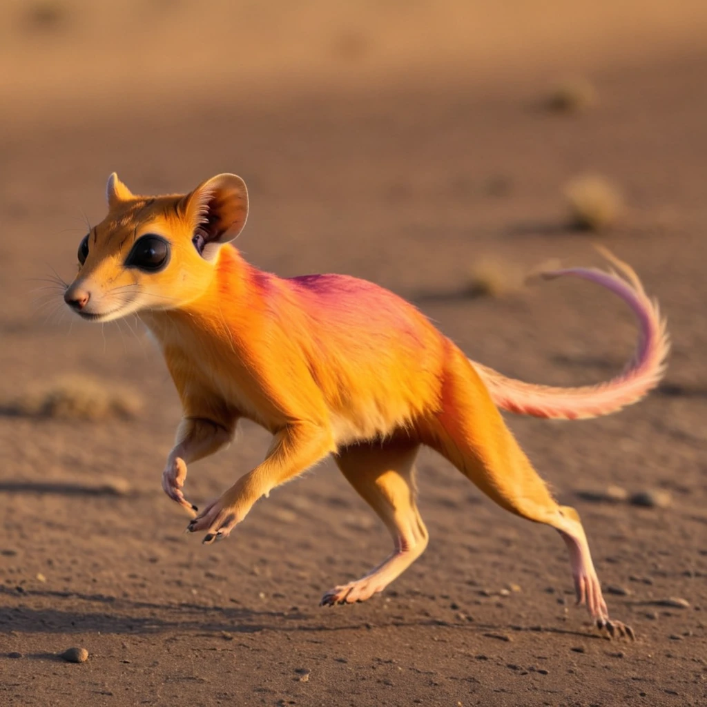 <lora:artfullySSTRIDER_SDXL_V1:1>,  sunset strider, mammal, rodent, fast runner, long tail, four paws