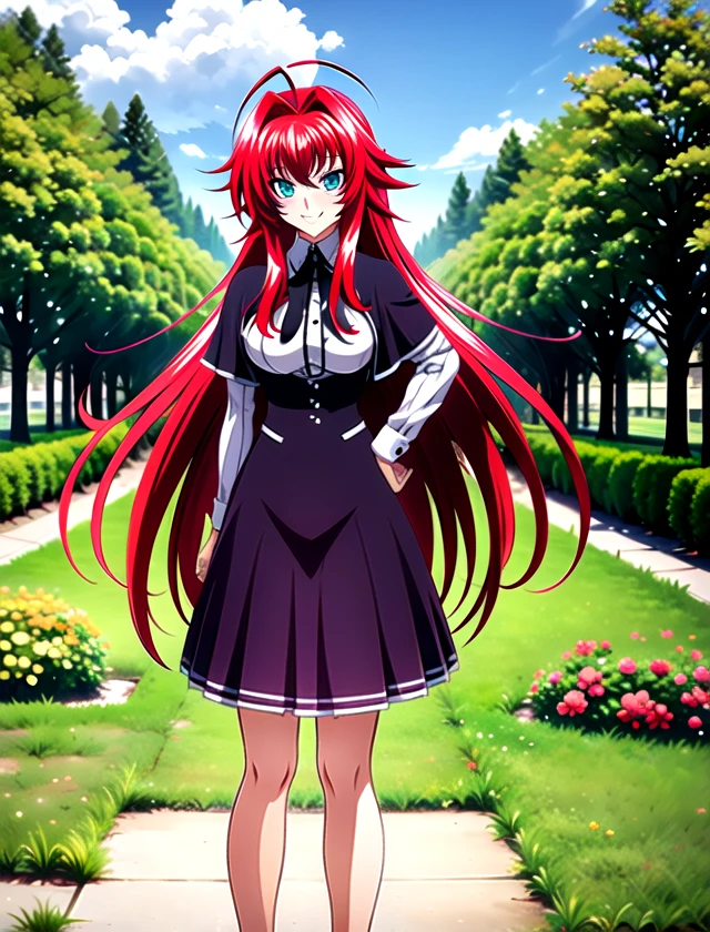 Rias Gremory, solo, standing, outside, 1girl              <lora:Rias-Gremory:1>