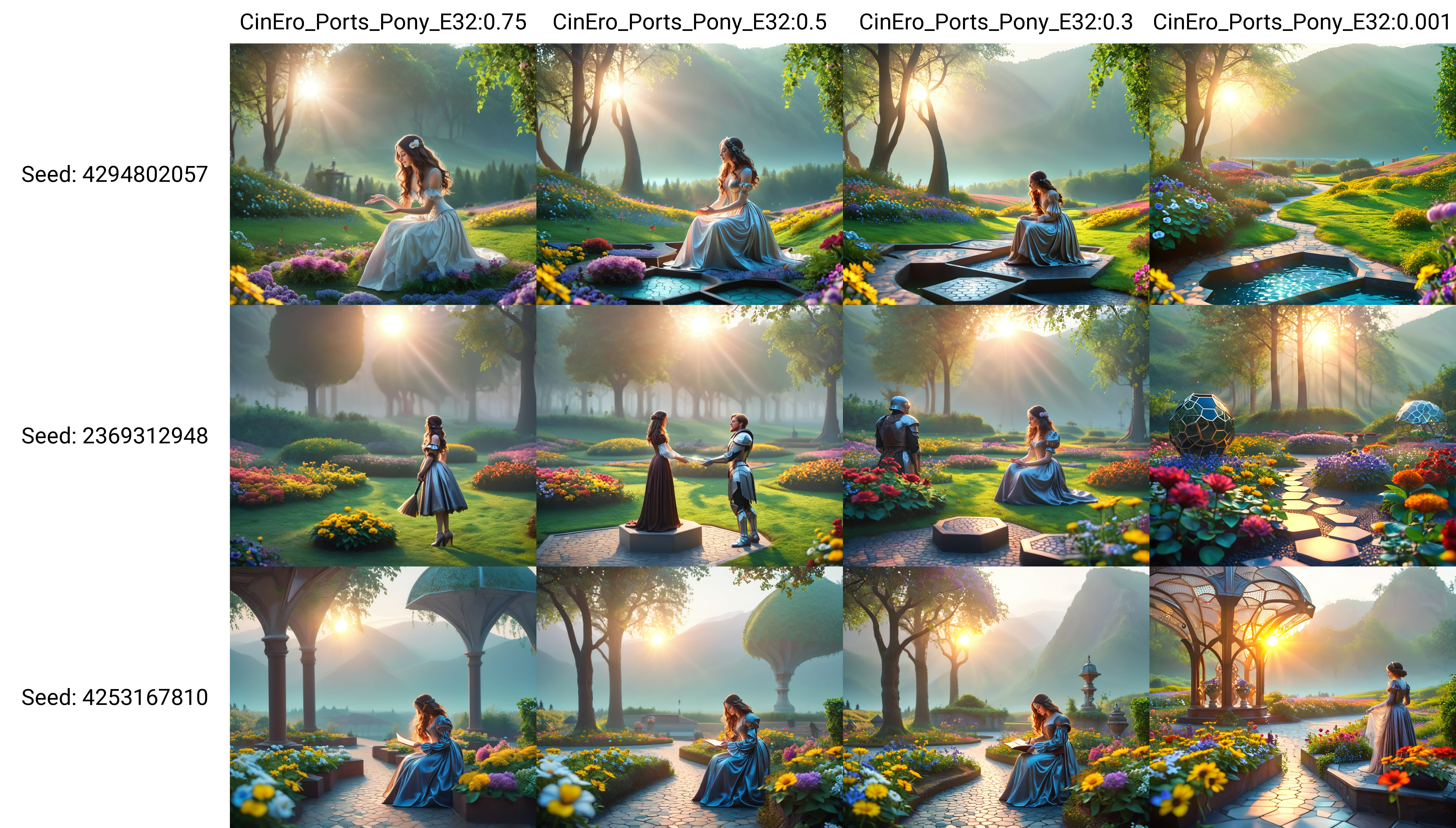 <lora:CinEro_Ports_Pony_E32:0.75> <lora:Voronoya_Pony_v2:0.67>
score_9, score_8_up, score_7_up, incredibly breathtaking photo characterized by exceptional realism and artistic appeal, (full body, low-key, sharp focus on subject, intricate environment scenery:1.1), sophisticated ([Spanish:Slavic:0.52] 21yo woman:1.15) with (perfect feminine anatomy:1.1) and (natural skin pigment:1.1), Inspiration John Everett, William Holman, Dante Gabriel, portrait of girl (Victorian beauty, pale, fragile), silver armor, intricate background, Leonardo da Vinci style landscape. Ocher tones, wild flowers, wild garden. Side lighting, Rembrandt lighting, immersive and captivating scene, awarded breathtaking masterpiece, (perfect feminine anatomy, perfect proportions, Perfect Hands:1.125), (red-gold-black:0.7)
BREAK voronoi, voxels, voxelized, lowpoly, low-poly, low-poli, pentagonal, pentagon, hexagonal, hexagon
BREAK shallow dof, strong swirly bokeh, light leaks, sun flares, Kodak Portra 400 analog film with strong grain, cinematic color grading, color faded out, Sweeping cinematic lens flares, ultra crisp details, (f_stop 2.8), (focal_length 85mm f/2.8), flawlessly photographed, analog photo, masterpiece, high quality, physics simulation, (cgsociety, artstation, 8k:0.6)