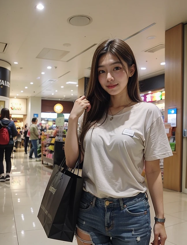 <lora:add_detail:0.25> (realistic, photo-realistic:1.3),
1girls, 24yo asian female,
upper body, shopping bag, 
<lora:JPN_ShopMall-v1-000005:0.7> jpsm, indoors,