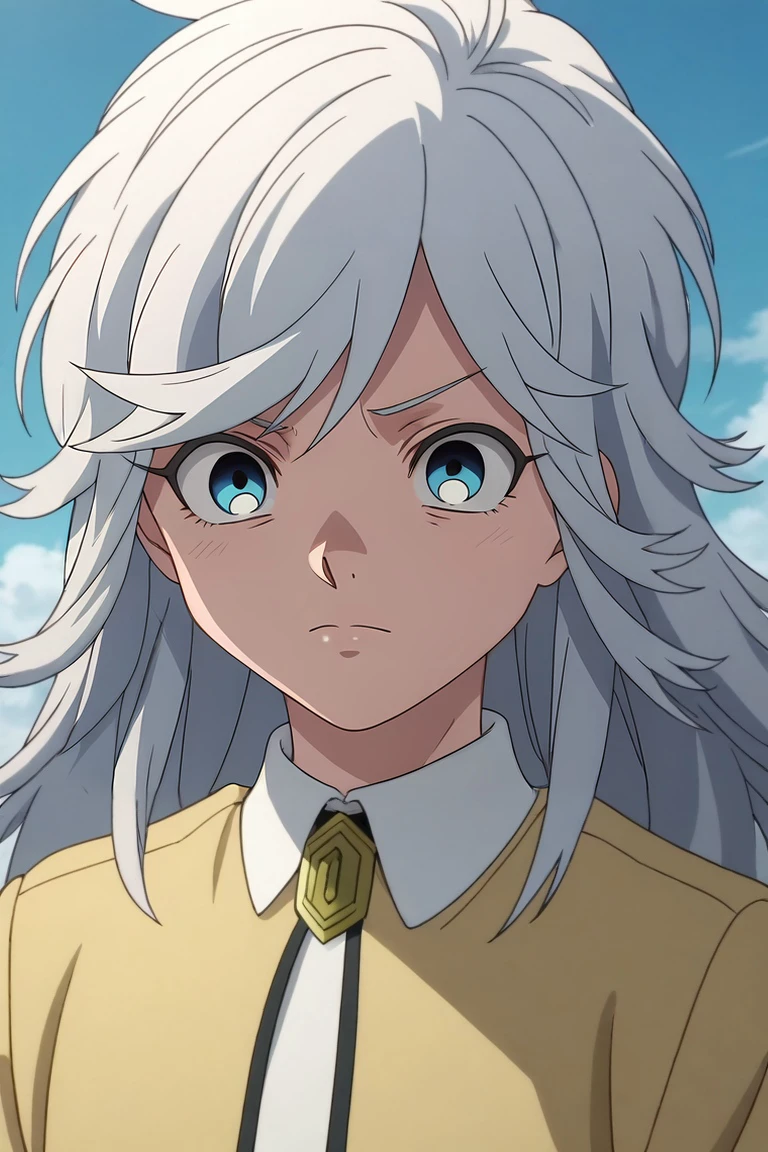 score_9, score_8_up, score_7_up, , rating_safe, intricate details, anime screencap, anime coloring, , , , 1boy, solo, male focus, <lora:akira_kemono_jihen_pony:0.9>, akira_kemono_jihen, white hair, blue eyes, long hair, bangs, , , <lora:sdxl_lightning_8step_lora:1>