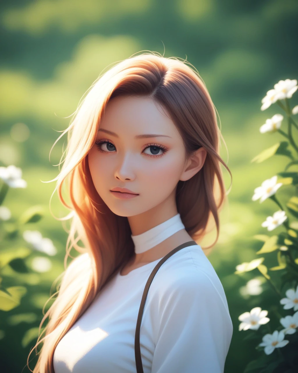 1girl, solo, sfw, black eyes, <lora:hwasaXL:1>, depth of field, beautiful background, score_9, score_8_up, score_7_up, score_6_up, score_5_up, score_4_up, best quality, masterpiece