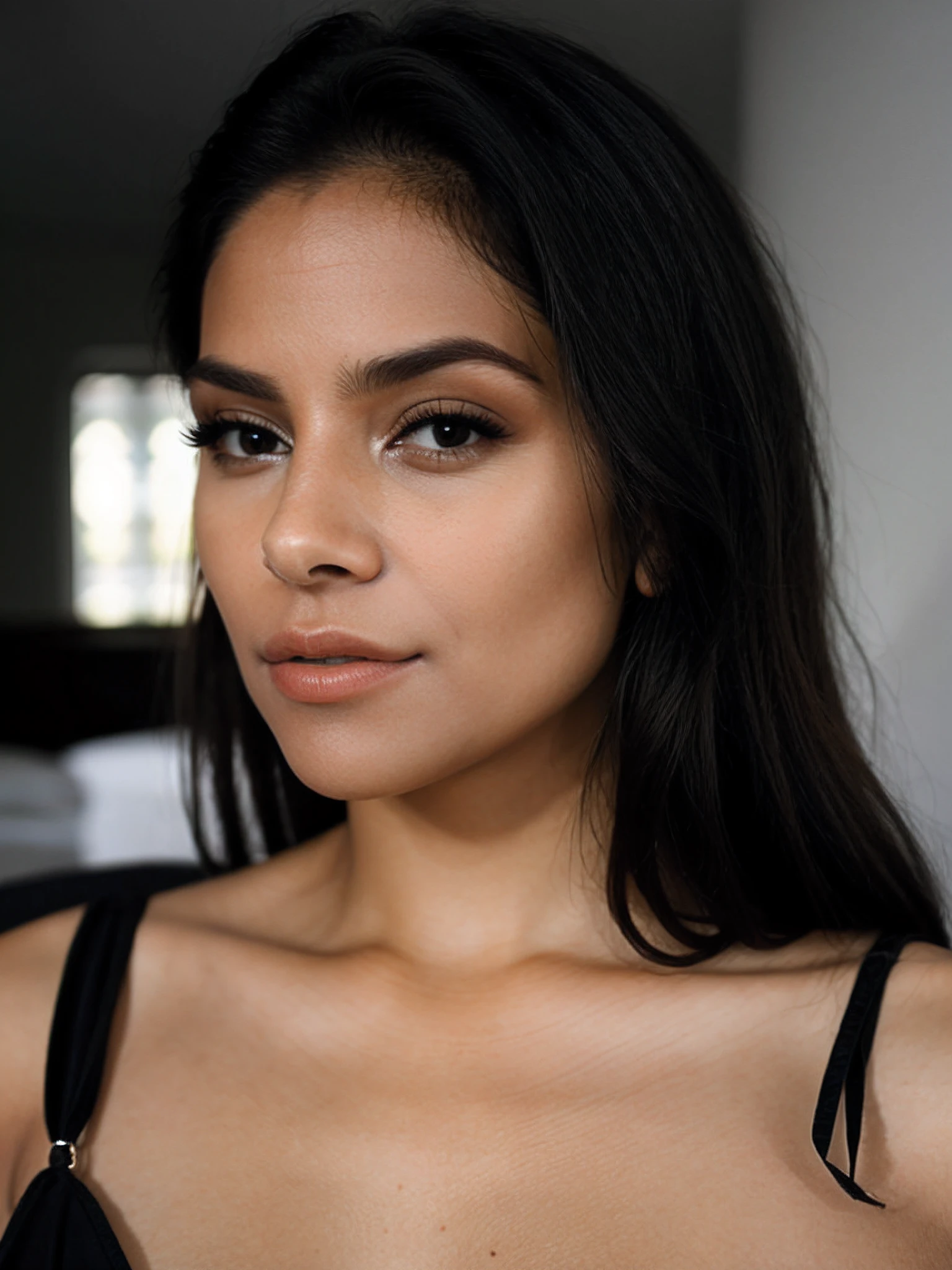 light skin dark hair american latin woman