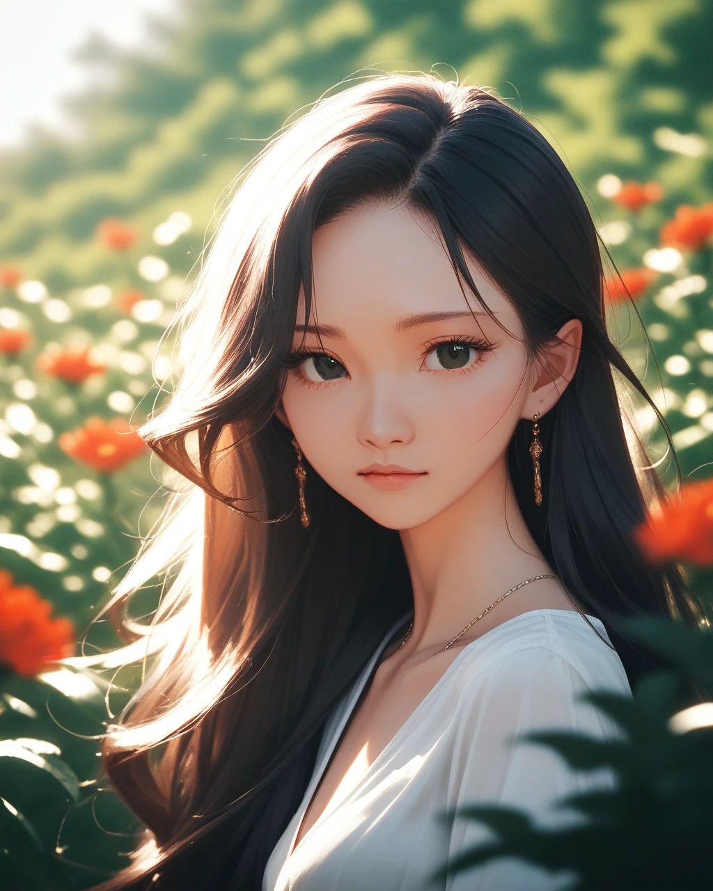 1girl, solo, sfw, black eyes, <lora:hwasaXL:1>, depth of field, beautiful background, score_9, score_8_up, score_7_up, score_6_up, score_5_up, score_4_up, best quality, masterpiece