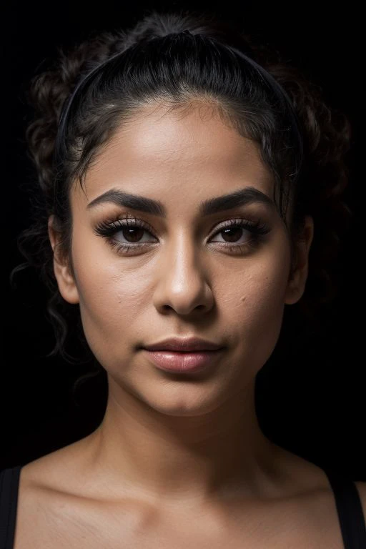DEN_jayyqueen_OF,
((headshot:1.2) portrait on a (plain black background:1.2), (headshot:1.2), (face focus:1.1), (facing the camera:1.2), Head in the centre, (eye contact:1.3), (intense stare:1.1), mouth open, (facing straightforward:1.2), (forward facing:1.1), Head, face, Head focus, Head tilted down, looking slightly up at the camera:1.2),
bokeh, f1.4, 40mm, photorealistic, raw, 8k, textured skin, skin pores, intricate details <lora:epi_noiseoffset2:1>, epiCRealism