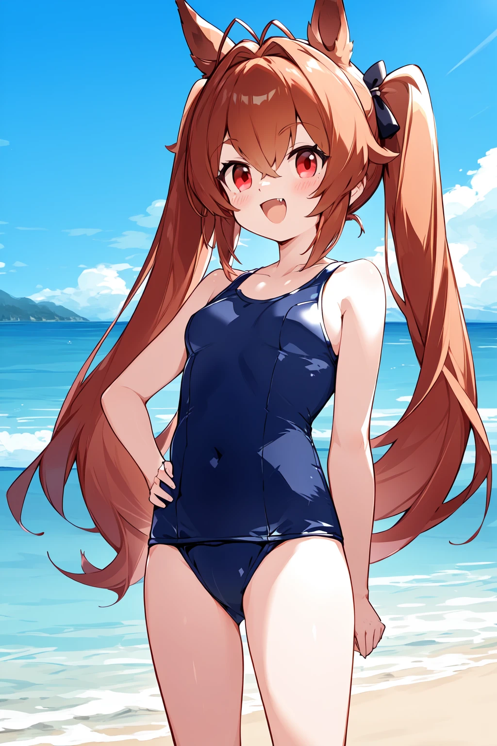 Masterpiece, best quality,solo, from below, looking at viewer, pussy focus, pussy close up,Sakurauchi riko, long hair, blush, high-leg leotard swimsuit,beach, (very detailed crotch), wide hips,ass visible through thighs 