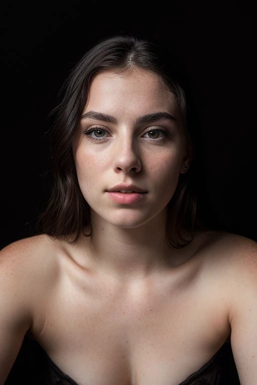 DEN_koriayn_OF,
((headshot:1.2) portrait on a (plain black background:1.2), (headshot:1.2), (face focus:1.1), (facing the camera:1.2), Head in the centre, (eye contact:1.3), (intense stare:1.1), mouth open, (facing straightforward:1.2), (forward facing:1.1), Head, face, Head focus, Head tilted down, looking slightly up at the camera:1.2),
bokeh, f1.4, 40mm, photorealistic, raw, 8k, textured skin, skin pores, intricate details <lora:epi_noiseoffset2:1>, epiCRealism