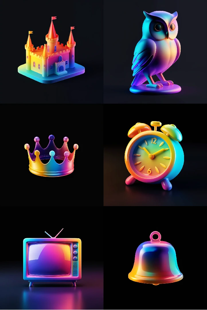 【Vibrant 3D icon】gradient effect on a black background XL v1.0