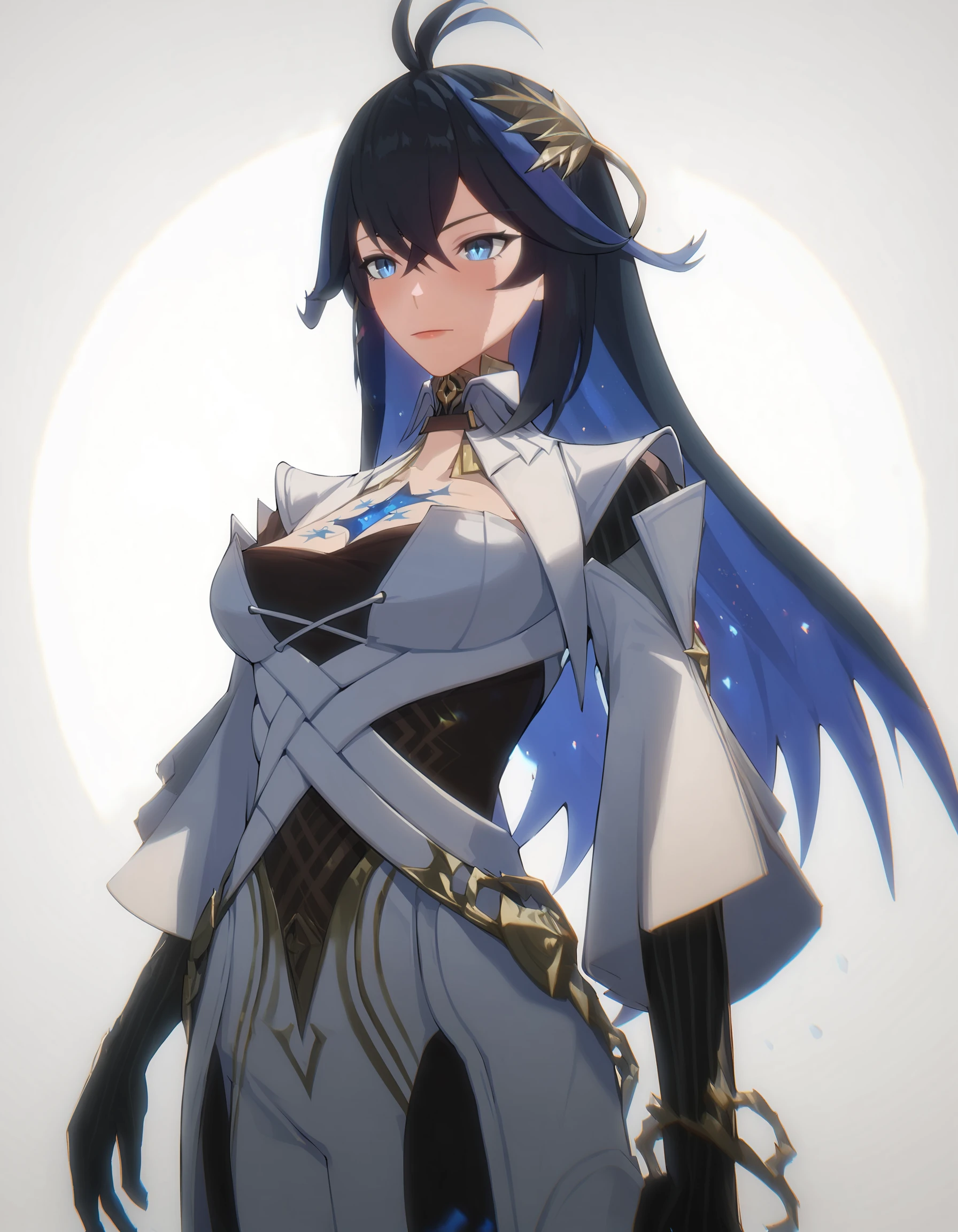 score_9,score_8_up,score_7_up,
<lora:aerwen_pony:1>,aerwen,(3daerwen:1.2),1girl,solo,long hair,breasts,blue eyes,white background,blue hair,bangs,black hair,hair between eyes,multicolored hair,