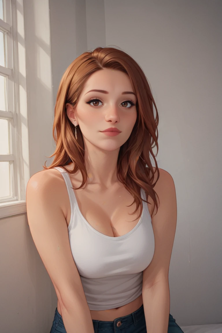 score_9,score_8_up,score_7_up, madikat, brown eyes, portrait, tank top, pants, Expressiveh, <lora:Expressive_H:0.69> Expressiveh, <lora:Madikat PDXL:1> <lora:princess_xl_v2:0.8>