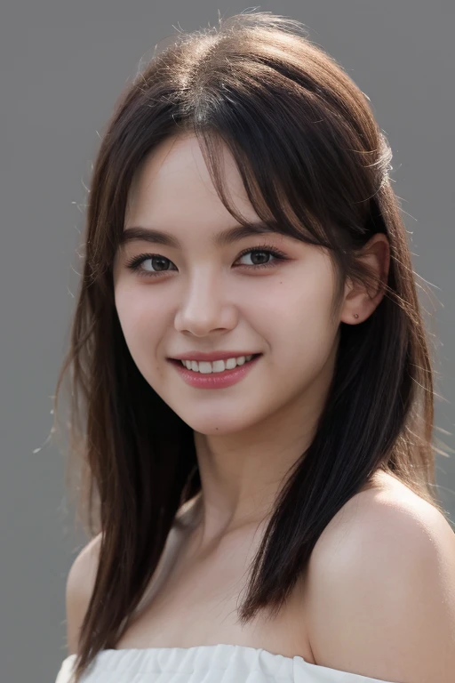highest quality。8K-Picture。young gravure idol。Beautiful Women in perfect style。She's thin but her breasts are big。The charm of the gap。slim abs。dark brown hair。(big breasts:1.4)。cute eyes。double eyelid。length, wavy hair。A very delicately drawn face。perfect style。Shot in a red swimsuit。(The fate of gravure idols、big breasts:1.4)。subtle smile or shy。