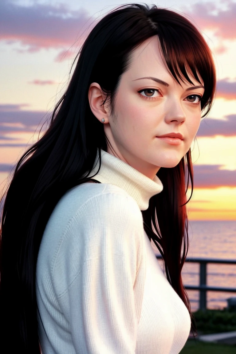 megwhite-306, , photo of a woman, ,beautiful picture, fully clothed, turtleneck sweater, skirt, thighhighs, outside, carnival, festival, sunset, detailed, epic, closeup , ((detailed eyes, beautiful eyes, detailed face, beautiful face)),