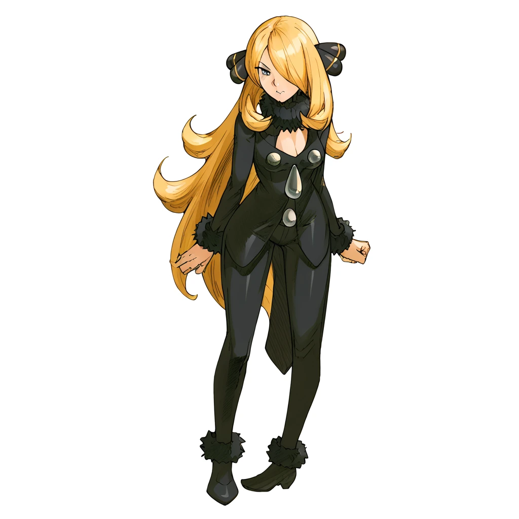 MVC2style, simple background, white background, full body,source_pokemon,Cynthia, <lora:MVC2Style_SDXL-000005:1.0>