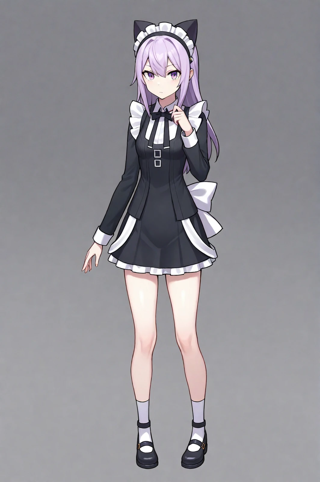 ((maid uniform)), dsc-sayo, 1girl, solo, narrow waist, masterpiece, absurdres, high quality, highres, best quality, (full body:1.20), recent <lora:dsc-sayo-V02:0.5>