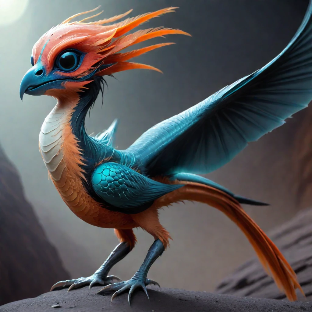 <lora:artfullyBIRDY_SDXL_V1:1>, bird, alien planet, unique species, dragon