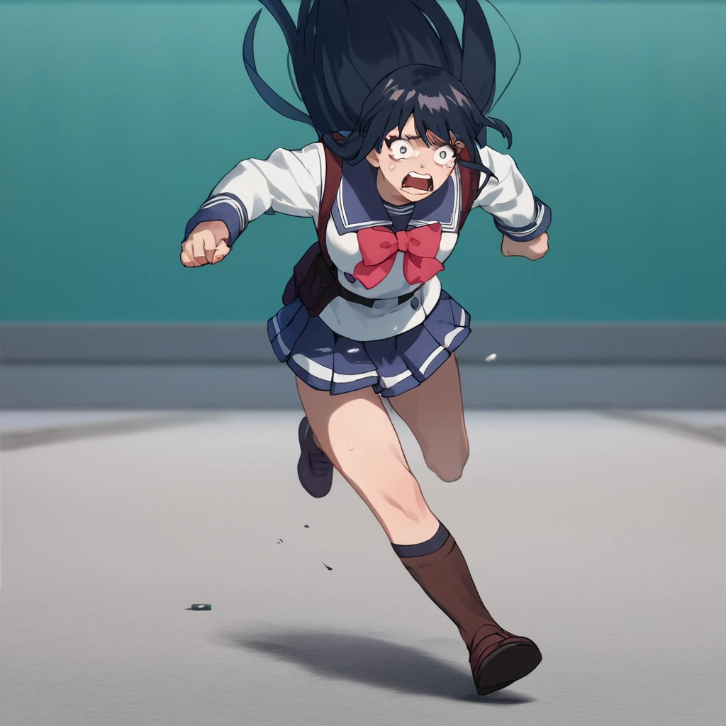 score_9, score_8_up, score_7_up, score_6_up, score_5_up, score_4_up, source_anime,  YuriHonjo, running, school uniform, scared