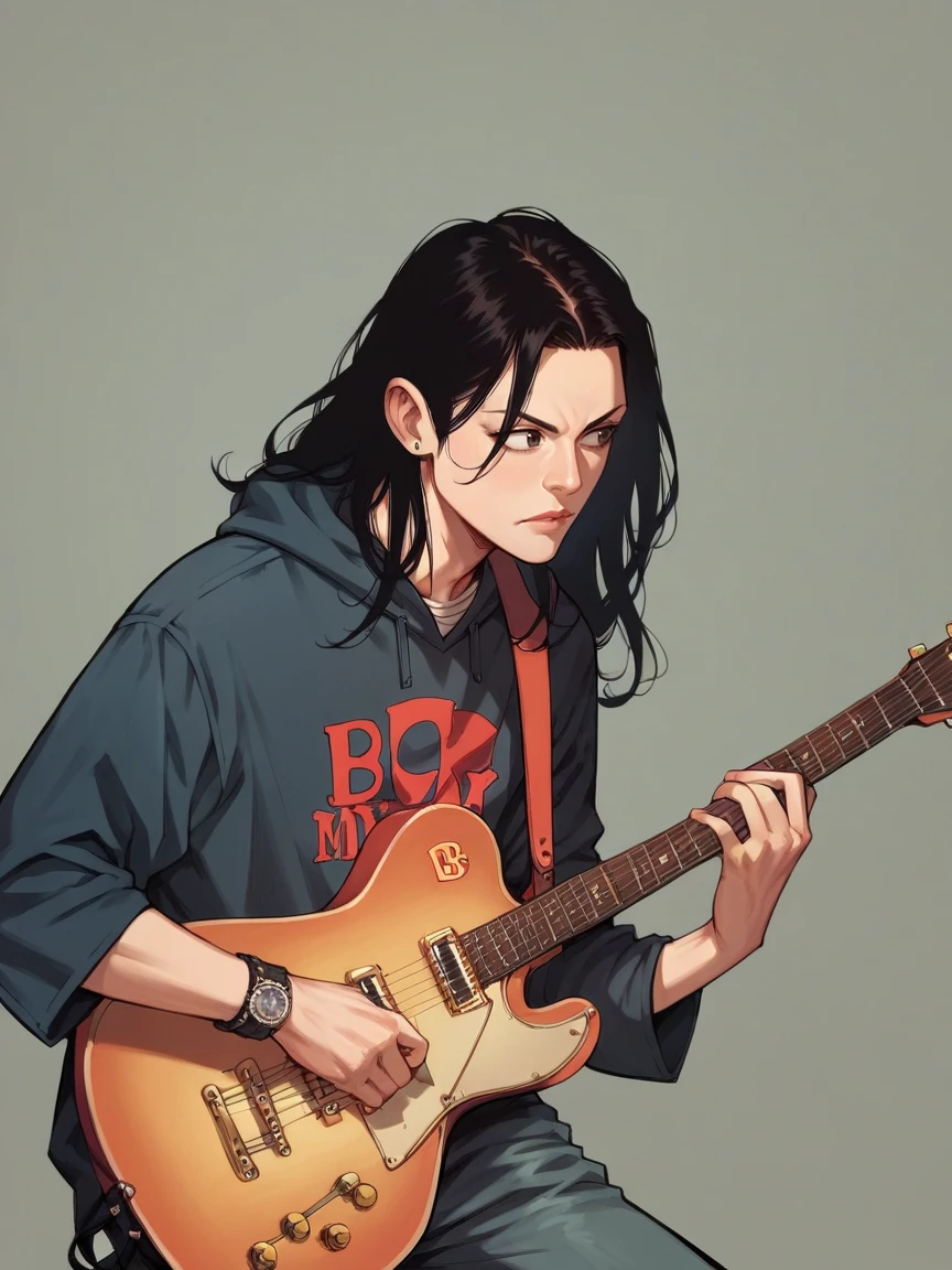 score_9, score_8_up, score_7_up, score_6_up, score_5_up,  <lora:b3ckXLP:1> b3ck, 1boy, guitar, long hair