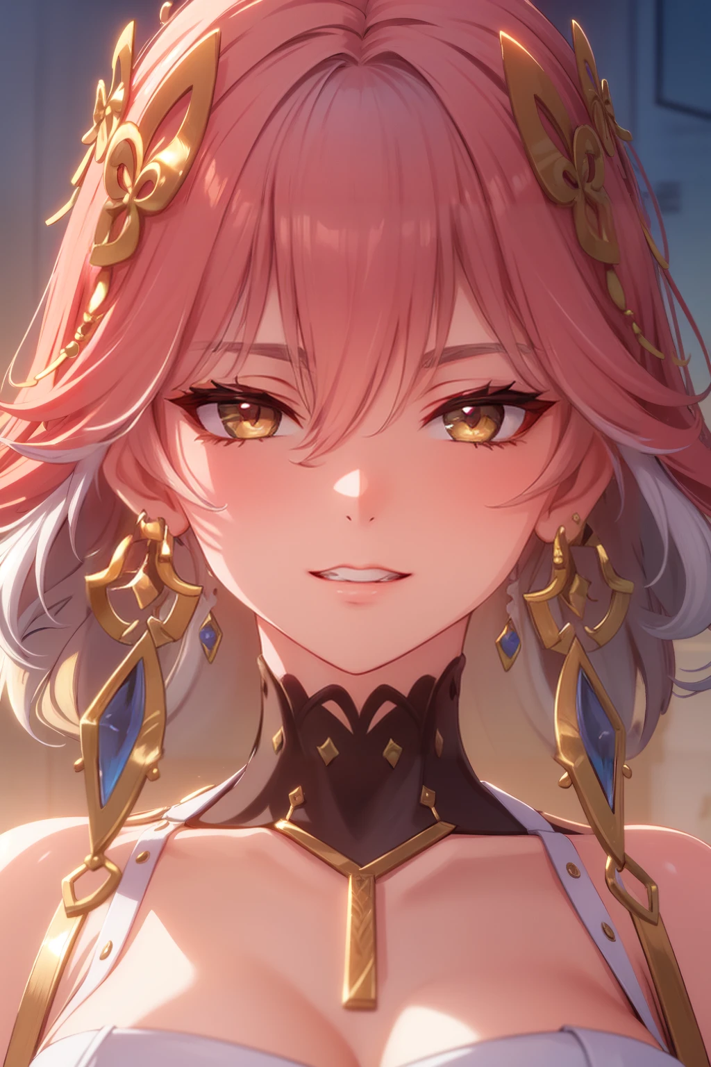 fgofran, <lora:fgofran-lora-nochekaiser:1>,
frankenstein, blue eyes, horns, mechanical horns, pink hair, short hair, single horn, heterochromia, (yellow eyes:1.5), hair over eyes,
BREAK dress, elbow gloves, gloves, grey dress, grey gloves, hair ribbon, red ribbon, ribbon, sleeveless, sleeveless dress, wedding dress, wedding veil,
BREAK looking at viewer,
BREAK outdoors,
BREAK <lyco:GoodHands-beta2:1>, (masterpiece:1.2), best quality, high resolution, unity 8k wallpaper, (illustration:0.8), (beautiful detailed eyes:1.6), extremely detailed face, perfect lighting, extremely detailed CG, (perfect hands, perfect anatomy),