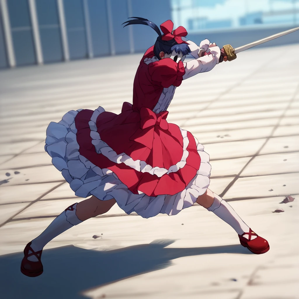 score_9, score_8_up, score_7_up, score_6_up, score_5_up, score_4_up, source_anime,  Ein, dress, battle, fighting, sword