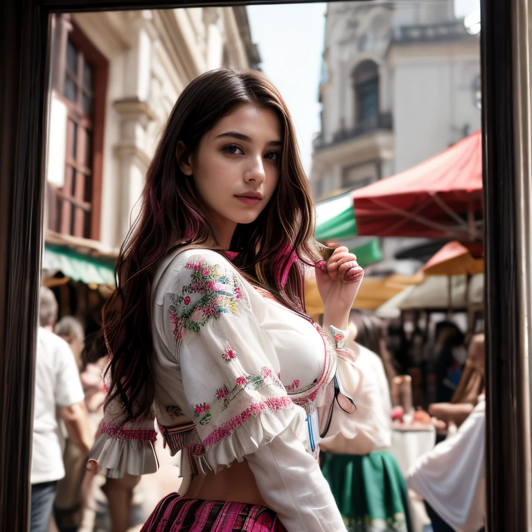 (Mexico City market, SFW, embroidered peasant blouse, colorful skirt, woven sandals, vibrant, exploring the stalls, late morning:1.35) Instagram_Influencer_93_By_Stable_Yogi
Faceshot_By_stable_yogi
Humanizer_Embedding_By_Stable_Yogi
<lora:Detail Blaster By Stable Yogi:0.5>
(center_parted_long_wavy_pink_hair)