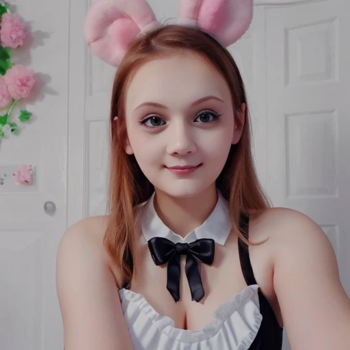 1girl, naked, animal ears, purple eyes, yellow hair, wings, solo, long hair, blush, cat ears, flowers, looking at viewer, braids, bows, dresses, pink flowers, bows, hair accessories, bangs, cats, hair flower, animal ear hair, holding, virtual youtuber, blue bow, holding animal, catwoman, stuffed toy