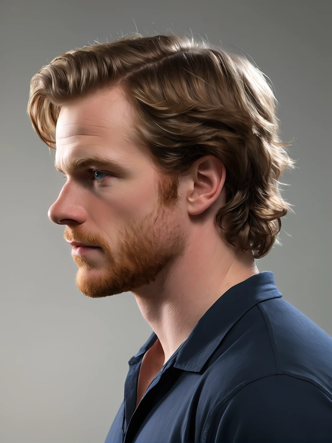 aaronsynthxl, studio portrait, realistic,
,
simple background,
profile:2, looking away:2, from the side,
from above,