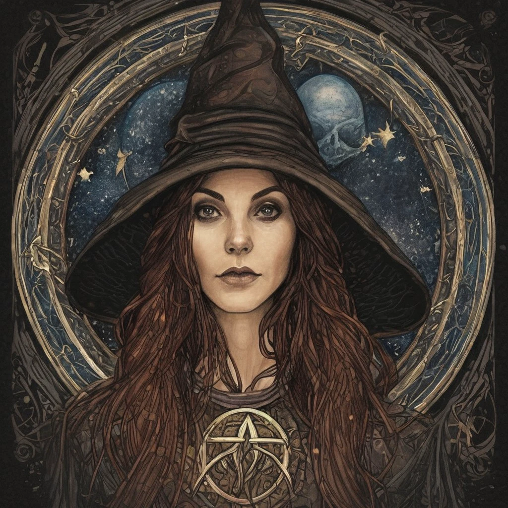 imcc style, 1girl, woman, witch, esoteric,