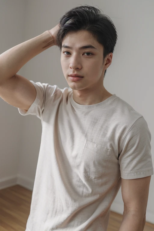 aleckevin, face, muscular, sweatpants, compressed shirt (highres, ultra detailed) ((masterpiece)), ((best quality:1.1)), High Resolution, 8k,1boy, best quality, masterpiece, (photorealistic:1.4), 4k, high quality, masterpiece, best quality, dynamic poses, looking at viewer, alec <lora:aleckevin:1>