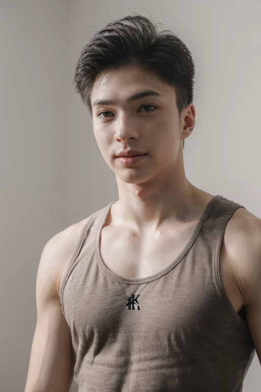 aleckevin, face, muscular, WEARING tank top, (highres, ultra detailed) ((masterpiece)), ((best quality:1.1)), High Resolution, 8k,1boy, best quality, masterpiece, (photorealistic:1.4), 4k, high quality, masterpiece, best quality, dynamic poses, looking at viewer, alec <lora:aleckevin:1>