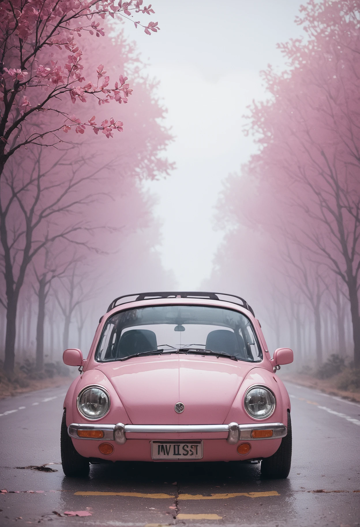 score_9,score_8_up,score_7_up, car, VW beetle, pink mist <lora:heartmiststyle-000001:1>