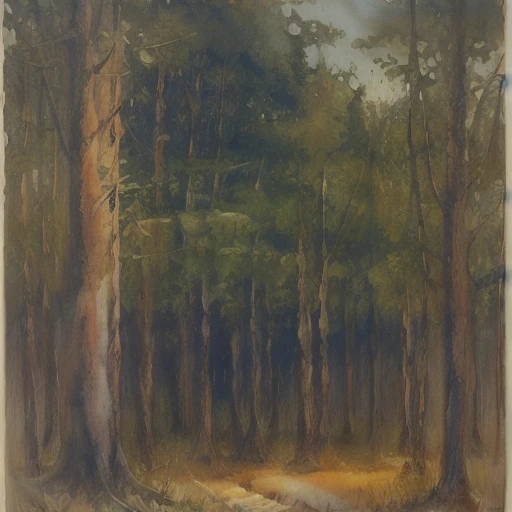 jlmorelle style,trees, night, wildlife , watercolor, <lora:Jean-Louis_Morelle_style:1>