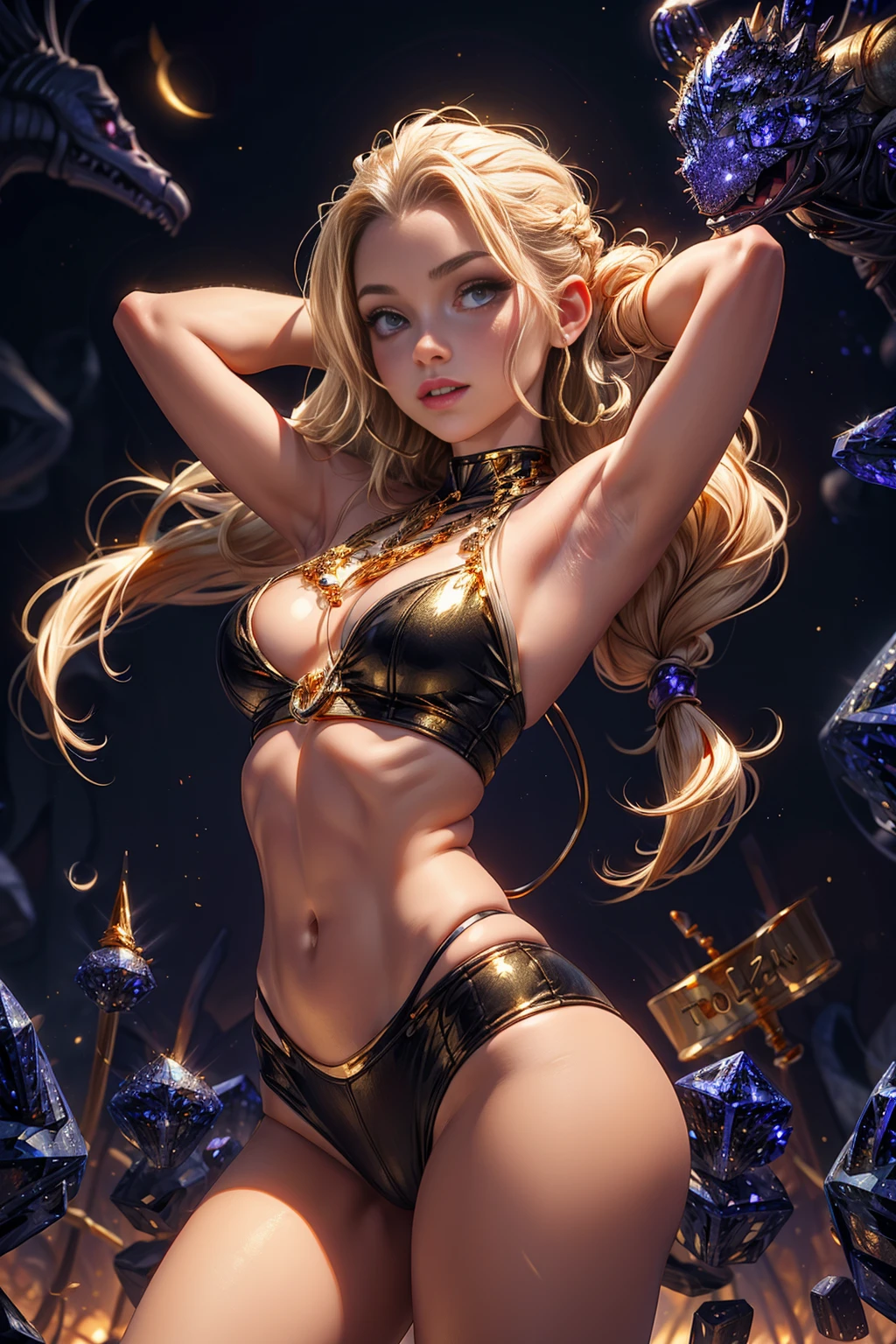 <lora:GoldTanzaniteWorld:1> (blonde long hair:1.6) Tower13_Beekeenee ( skinny, slim, (abs:0.9), slender, narrow waist:1.4) (GoldTanzaniteWorld sexy clothes :1.5),  ( GoldTanzaniteWorld The undying lands in Tolkien's universe home to the gods and immortals. :1.5),   <lora:more_details:0.75>