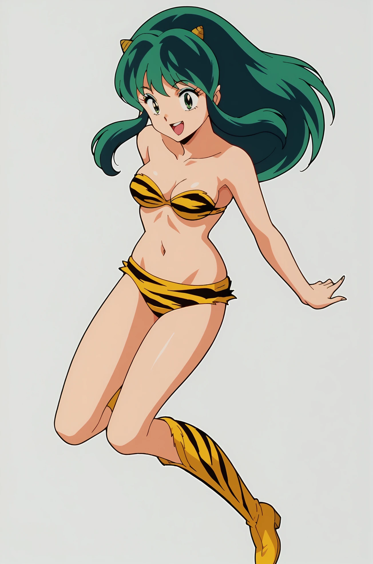 lum, , , urusei yatsura, cloak, pants, pullover, lance holding, weapon holding, standing, sharpteeth, rpg city background, refsheet, knight, warrior