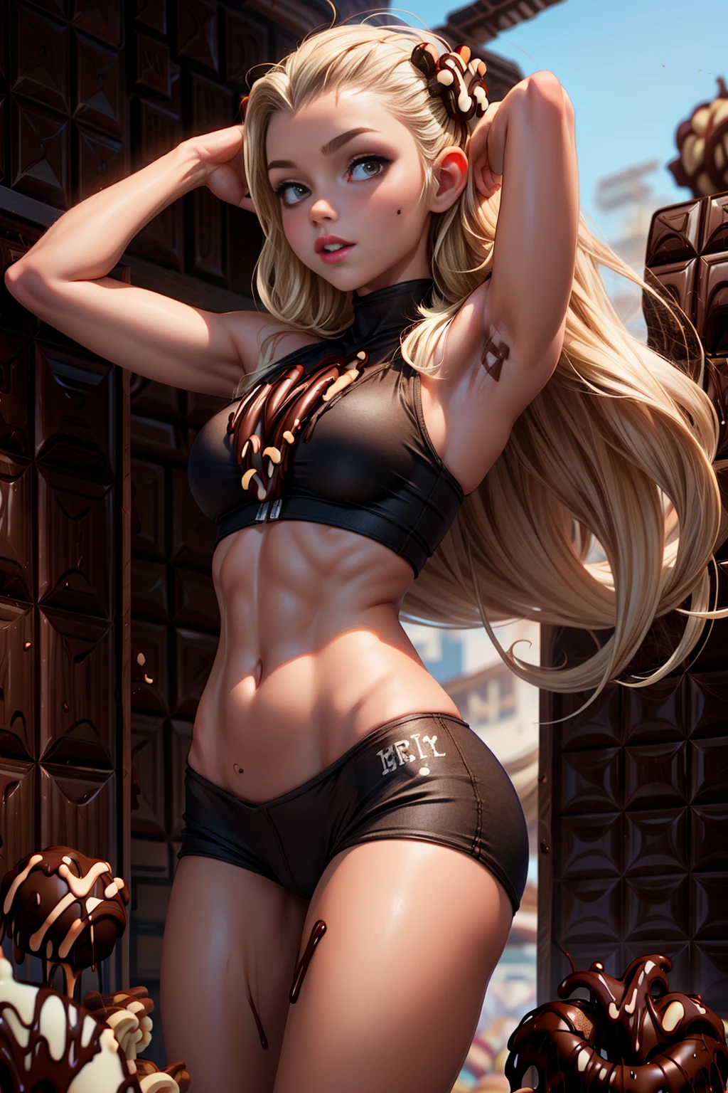 cabelo loiro altamente detalhado, corpo realista, corpo altamente detalhado, pele altamente detalhada, rosto altamente detalhado, olhos bem abertos, mulher adulta , Rosto realista, ((Cabelo loiro comprido)), hands on your head, cabelo loiro, calcinha preta, micro calcinha e sutiao, sutia de fita, cabelo loiro, sutia de fita, hand on hair, sutia de fita preta, calcinha preta, long hair blonde, sutiao de fita preta, calcinha preta