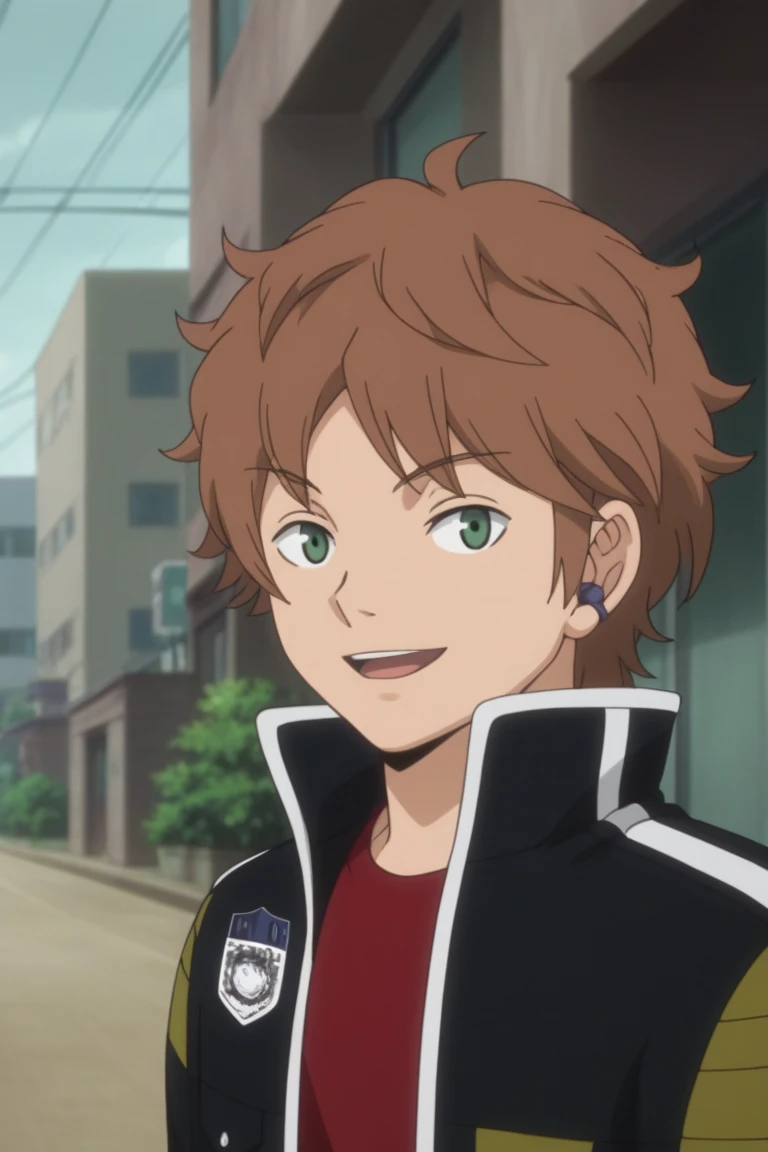 score_9, score_8_up, score_7_up, score_6_up, zPDXL2, detailed, intricate details,cowboy shot,best quality ,source_anime, male focus,
shun midorikawa, brown hair, green eyes, black jacket, red shirt, zipper, earpiece, 1boy, male focus, solo, smile, open mouth, looking at viewer, official style<lora:EMS-413640-EMS:1.000000>