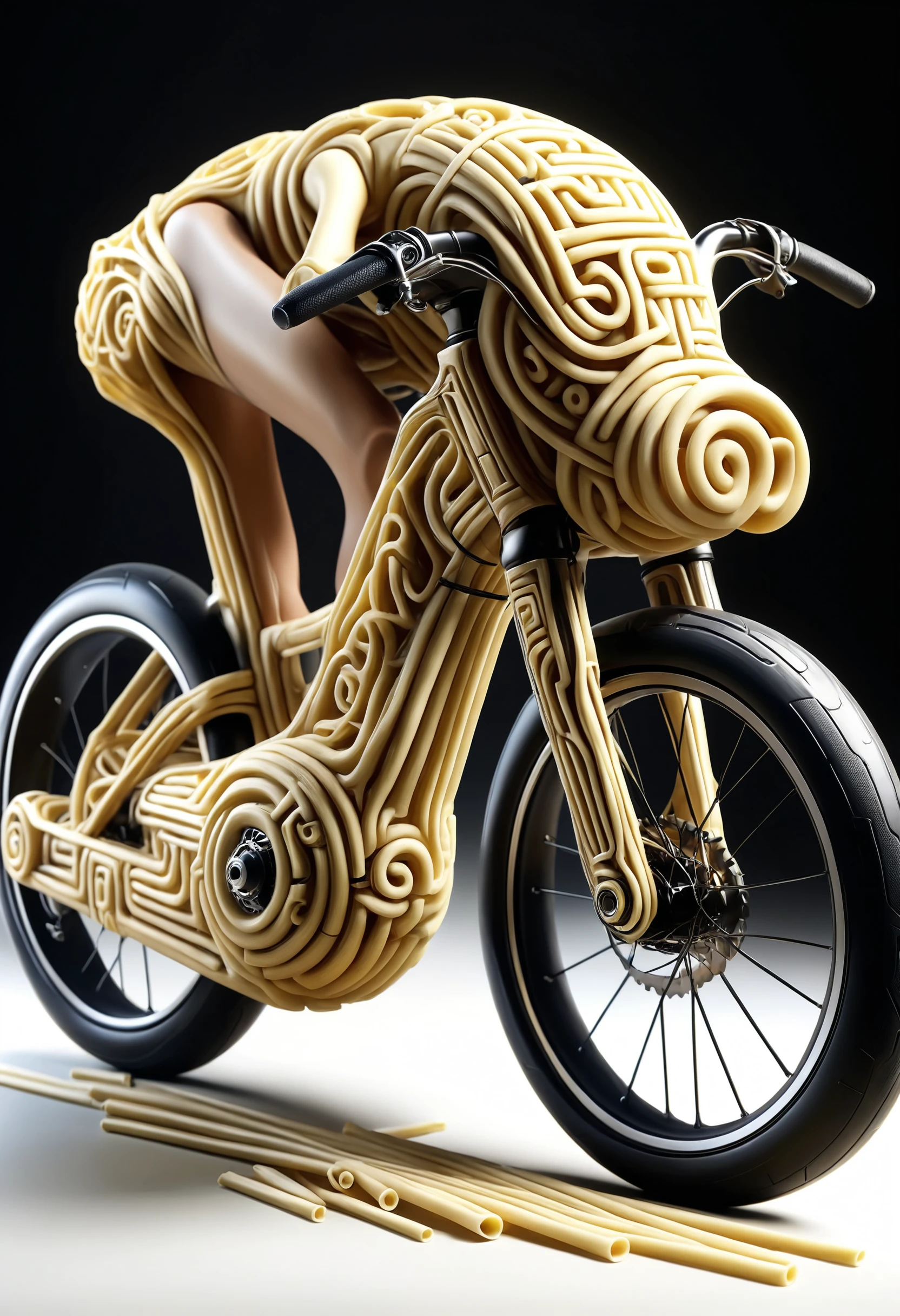 mind shattering concept art of a futuristic bicycle made of noodles
<lora:dvr-mz:1> dvr-mz