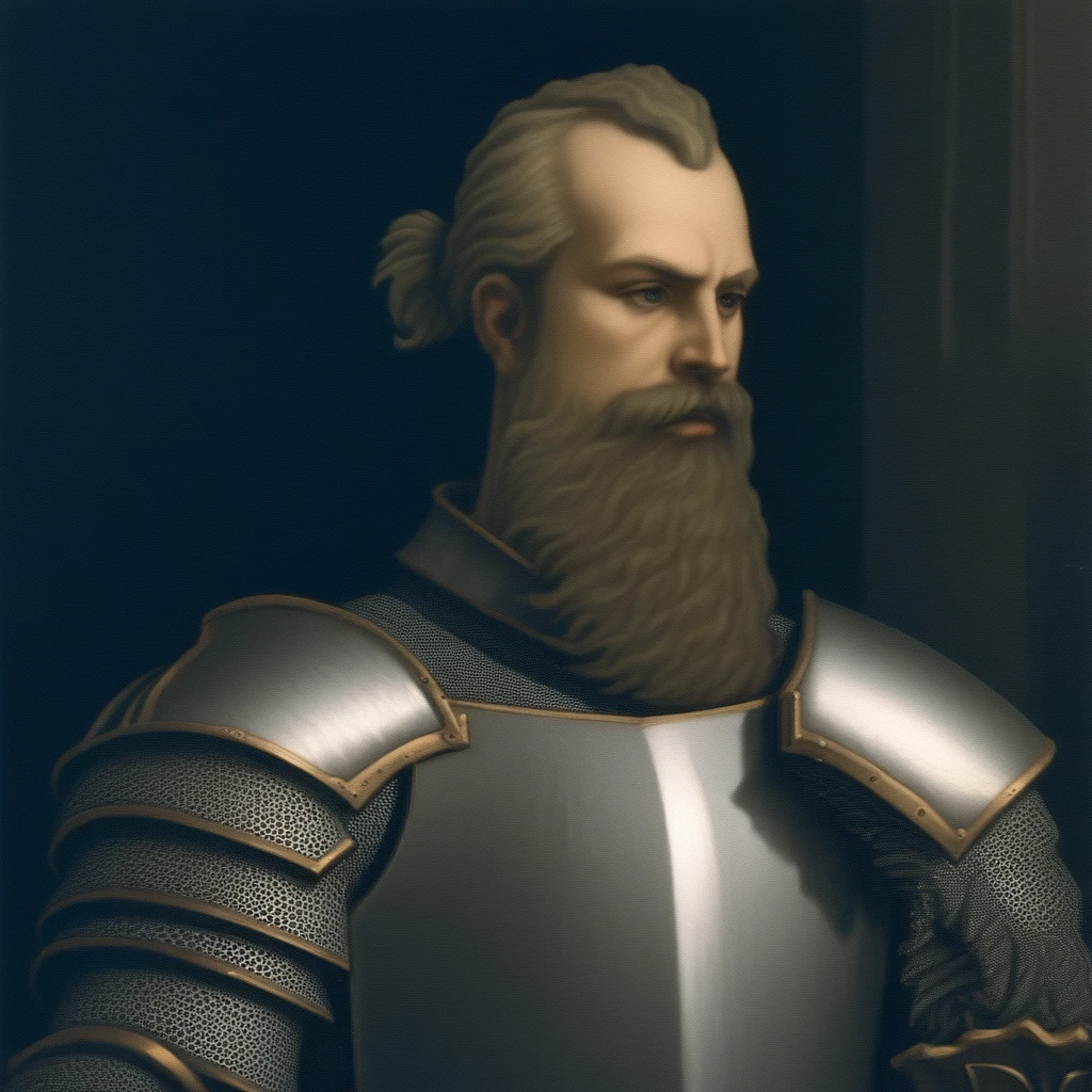 knight,man portrait,beard,